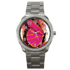 Pink Butter T Copy Stainless Steel Sports Watch (round)