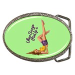 Pin Up Girl 4 Belt Buckle (Oval) Front