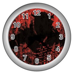 Tormented Devil Silver Wall Clock