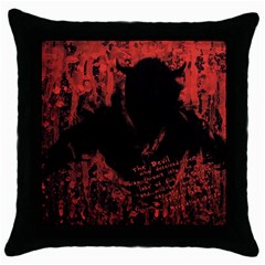 Tormented Devil Black Throw Pillow Case by VaughnIndustries