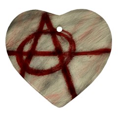 Anarchy Ceramic Ornament (heart) by VaughnIndustries