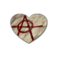 Anarchy 4 Pack Rubber Drinks Coaster (heart) by VaughnIndustries