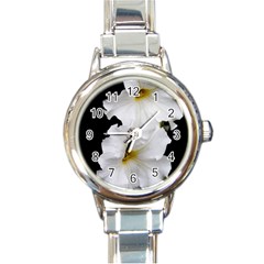 White Peonies   Classic Elegant Ladies Watch (round)