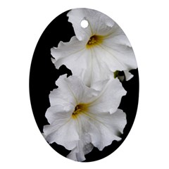 White Peonies   Ceramic Ornament (oval)