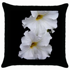 White Peonies   Black Throw Pillow Case by Elanga