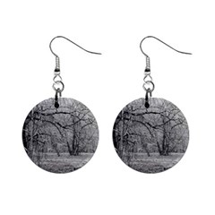 Black And White Forest Mini Button Earrings