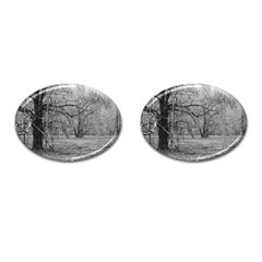 Black And White Forest Oval Cuff Links by Elanga