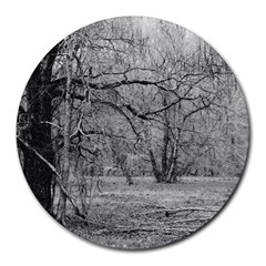 Black And White Forest 8  Mouse Pad (round)