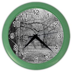 Black And White Forest Colored Wall Clock by Elanga