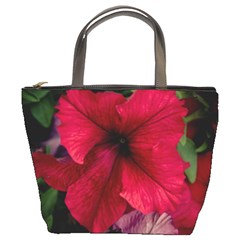 Red Peonies Bucket Handbag