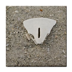 Quarter Of A Sand Dollar Ceramic Tile by Elanga