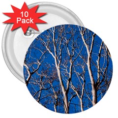 Trees On Blue Sky 10 Pack Large Button (round) by Elanga