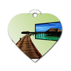 Virtual Tv Twin-sided Dog Tag (heart) by anasuya