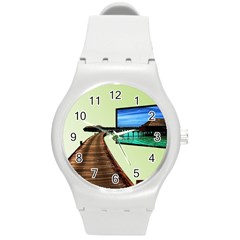 Virtual Tv Round Plastic Sport Watch Medium by anasuya