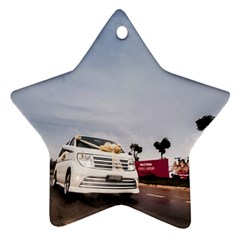Wedding Car Twin-sided Ceramic Ornament (star) by Unique1Stop