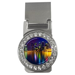 Night View Money Clip With Gemstones (round) by Unique1Stop