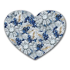 Flower Sapphire And White Diamond Bling Mouse Pad (heart) by artattack4all
