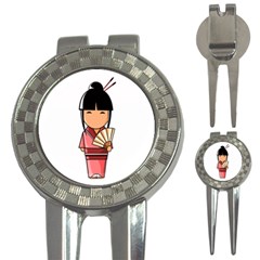 Japanese Geisha Golf Pitchfork & Ball Marker