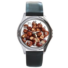Hazelnuts Round Metal Watch (silver Rim)