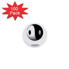 Yin Yang 1  Mini Button (100 Pack) by hlehnerer