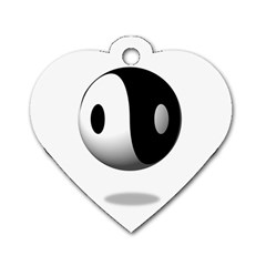 Yin Yang Dog Tag Heart (one Sided)  by hlehnerer