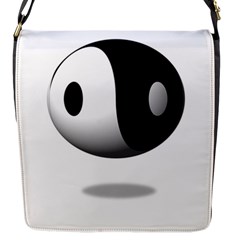 Yin Yang Flap Closure Messenger Bag (small) by hlehnerer