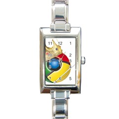 Chrome King Rectangular Italian Charm Watch