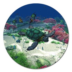 Sea Turtle Magnet 5  (round)