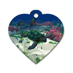 Sea Turtle Dog Tag Heart (one Side)