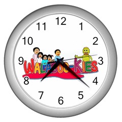 Walabookies Stickers Wall Clock (silver)
