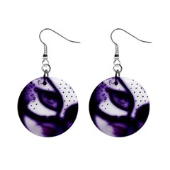 Purple M Mini Button Earrings by dray6389