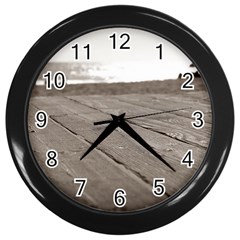 Laguna Beach Walk Wall Clock (black) by hlehnerer