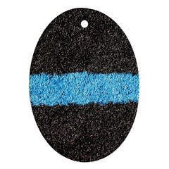 Black Blue Lawn Oval Ornament by hlehnerer