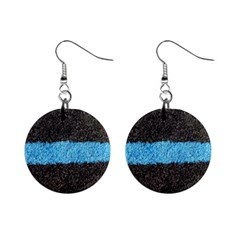Black Blue Lawn Mini Button Earrings by hlehnerer