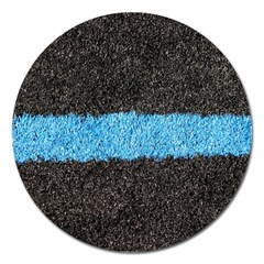 Black Blue Lawn Magnet 5  (round) by hlehnerer