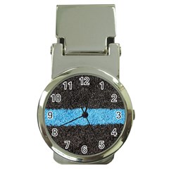 Black Blue Lawn Money Clip With Watch by hlehnerer