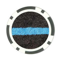 Black Blue Lawn Poker Chip by hlehnerer