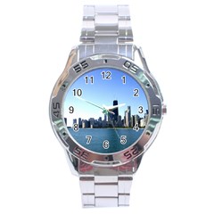 Chicago Skyline Stainless Steel Watch (men s) by canvasngiftshop