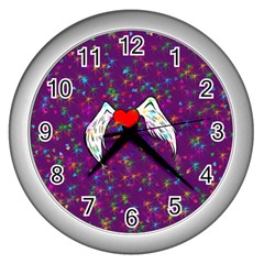 Your Heart Has Wings So Fly - Updated Wall Clock (silver)