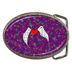 Your Heart Has Wings So Fly - Updated Belt Buckle (oval) by KurisutsuresRandoms