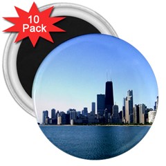 Chicago Skyline 3  Button Magnet (10 Pack) by canvasngiftshop