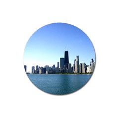 Chicago Skyline Magnet 3  (round) by canvasngiftshop