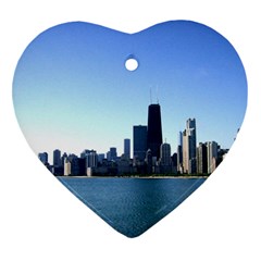 Chicago Skyline Heart Ornament by canvasngiftshop