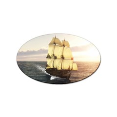 French Warship Sticker (oval)