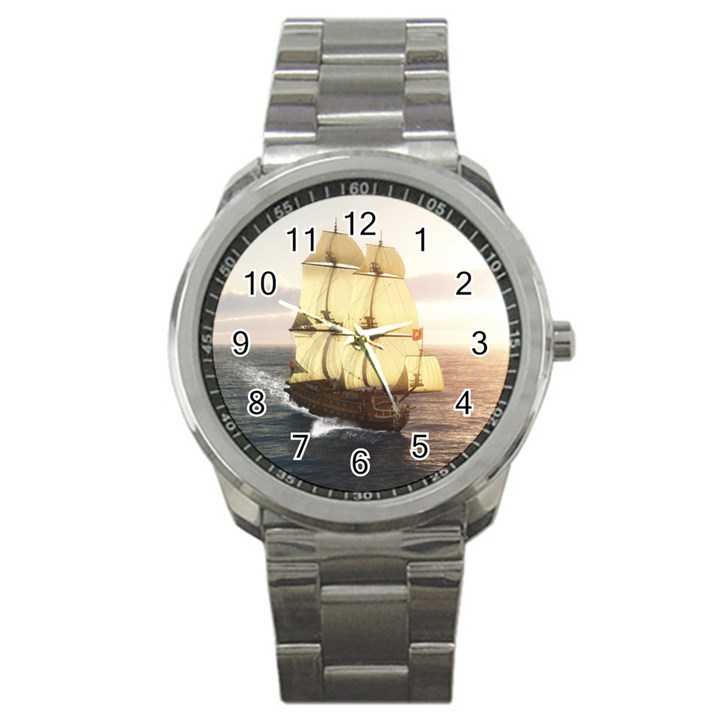 French Warship Sport Metal Watch