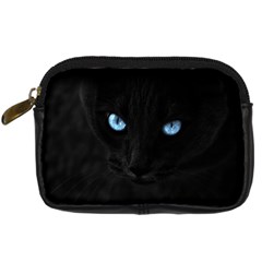 Black Cat Digital Camera Leather Case by cutepetshop