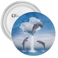 The Heart Of The Dolphins 3  Button by gatterwe