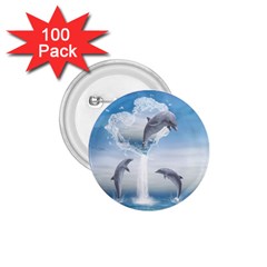 The Heart Of The Dolphins 1 75  Button (100 Pack) by gatterwe