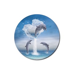 The Heart Of The Dolphins Drink Coasters 4 Pack (round)