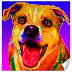 Happy Dog Canvas 12  X 12  (unframed) by cutepetshop